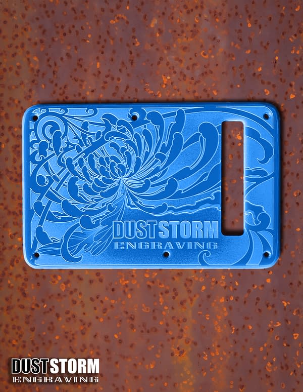 Custom Laser Engraved White Fender Strat Guitar Body with Glossy Sky-Blue Acrylic Pickguard & Tremolo Cover HSH, HSS, SSS Setups Available - Image 6
