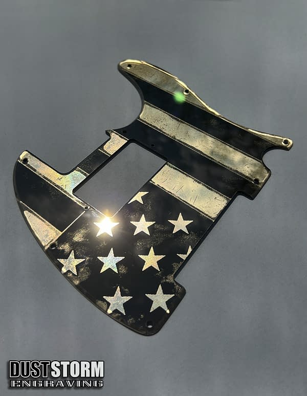 Telecaster 8 Hole Humbucker Pickguard American Flag Acrylic Gold Mirror Guitar Scratch Plate for Fender American/Mexican Standard Tele Cut for Modern Style Parts