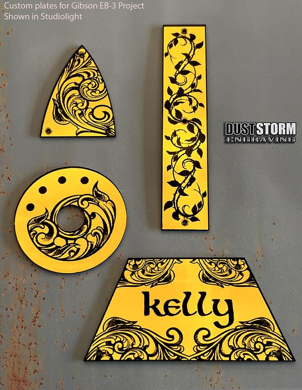 Custom Engraved Pickguards Color Mirror Acrylic - Image 13