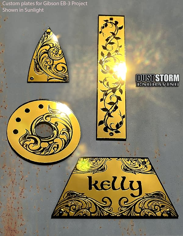 Custom Engraved Pickguards Color Mirror Acrylic - Image 12