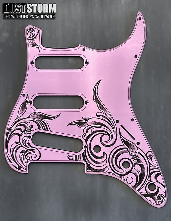 Pickguard & Tremolo Cover for Fender Stratocaster Engraved Lavender Mirror Acrylic SSS, HSS, HSH Setups Available