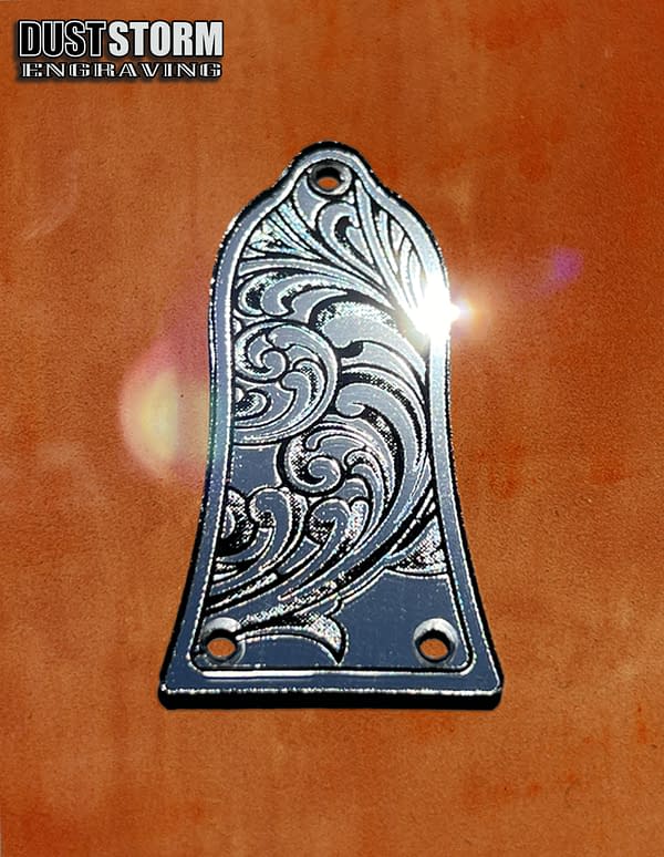 Truss Rod Cover for Epiphone Les Paul in Silver Acrylic Mirror