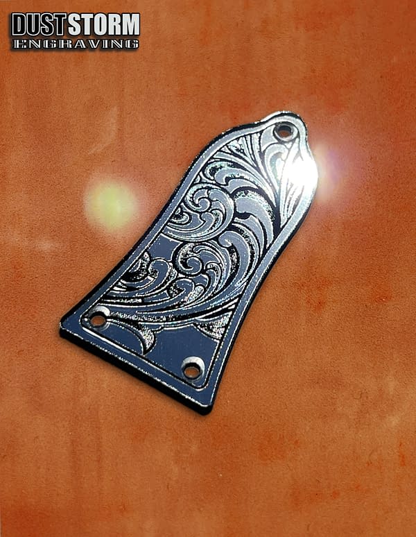 Truss Rod Cover for Epiphone Les Paul in Silver Acrylic Mirror - Image 3