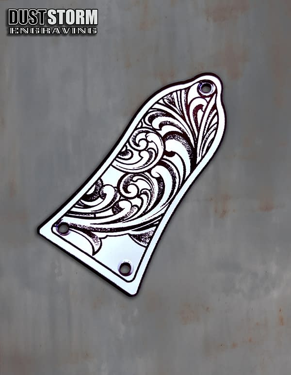 Truss Rod Cover for Epiphone Les Paul in Silver Acrylic Mirror - Image 4