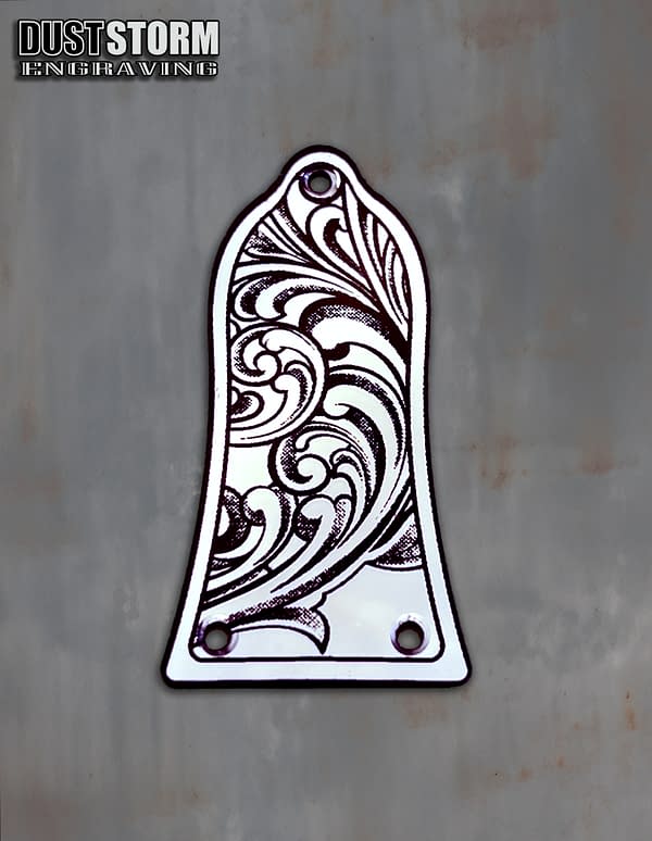 Truss Rod Cover for Epiphone Les Paul in Silver Acrylic Mirror - Image 2
