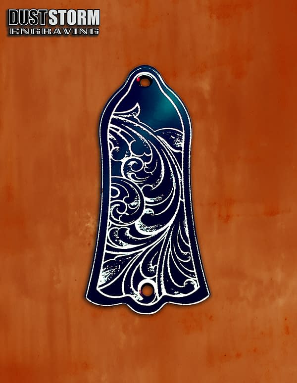 Truss Rod Cover for Gibson Les Paul in Black with Silver Acrylic Mirror - Image 4