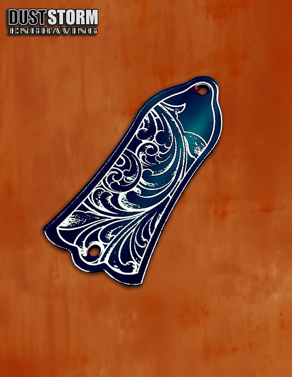 Truss Rod Cover for Gibson Les Paul in Black with Silver Acrylic Mirror - Image 2