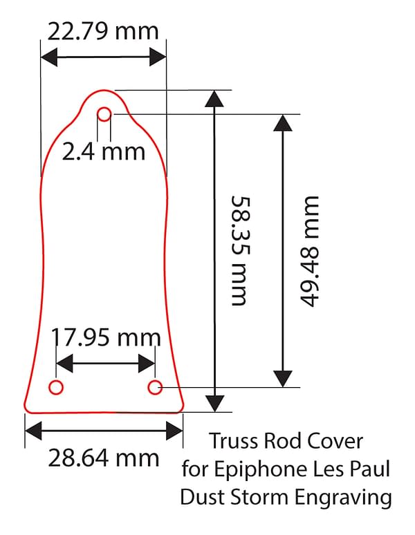 Truss Rod Cover for Epiphone Les Paul in Silver Acrylic Mirror - Image 5