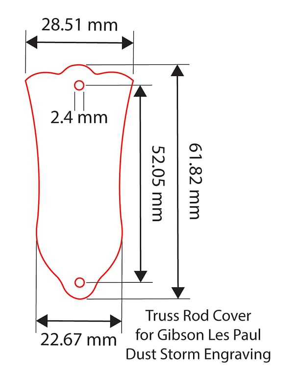 Truss Rod Cover for Gibson Les Paul in Black with Silver Acrylic Mirror - Image 5